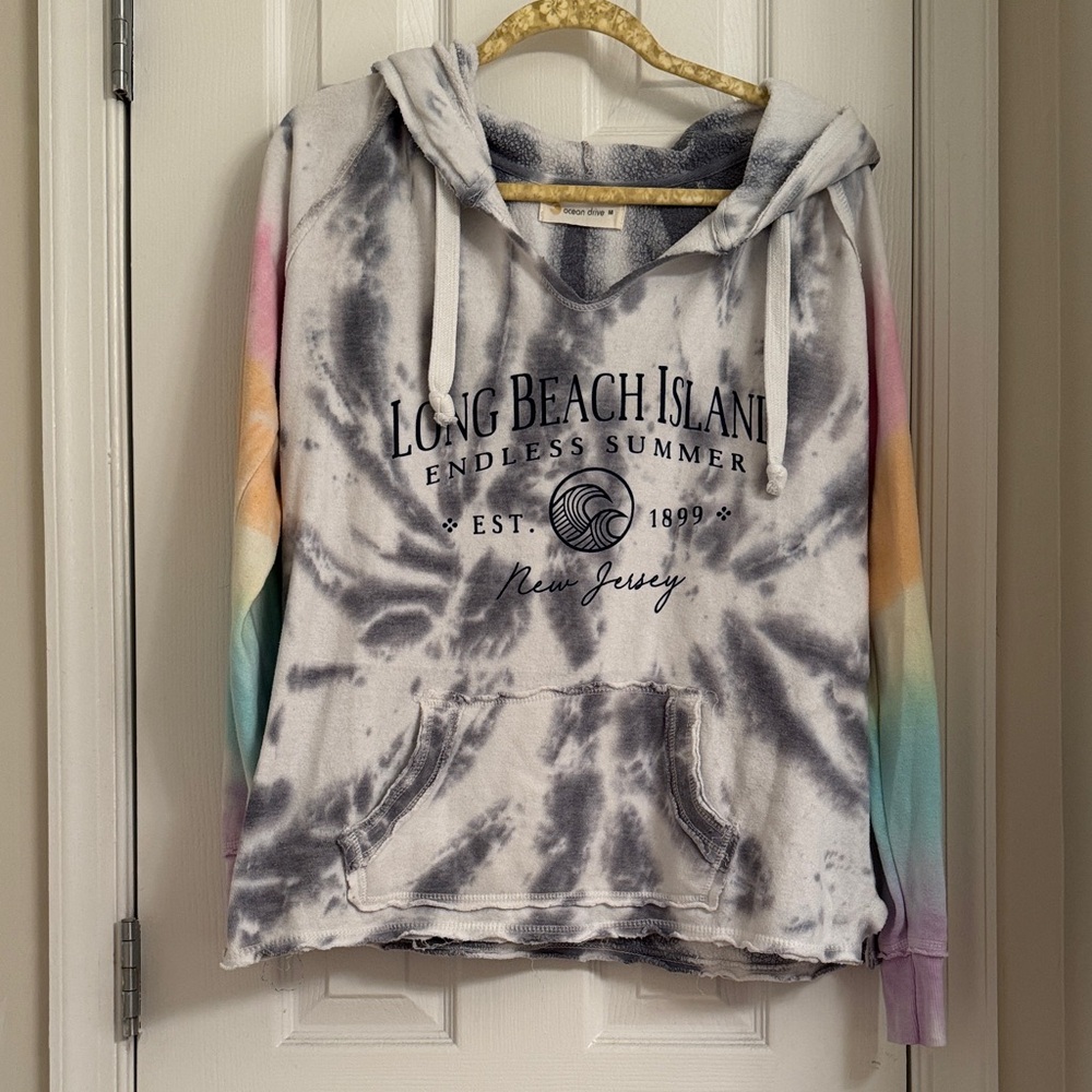 Ocean Drive Tie-Dye Hoodie - Black, White, Pink, Blue, Yellow